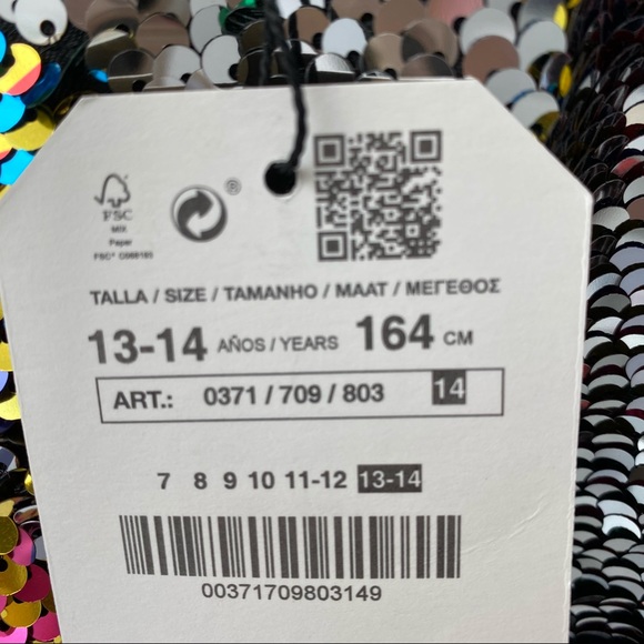 Zara Multi-Colored Rainbow Flip Sequins Dress - Picture 9 of 17